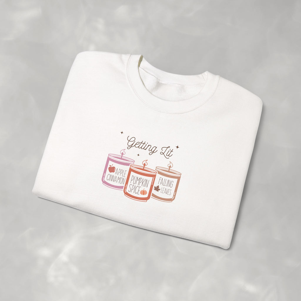 Getting Lit Funny Fall Candle Gildan Unisex Heavy Blend™ Crewneck Sweatshirt