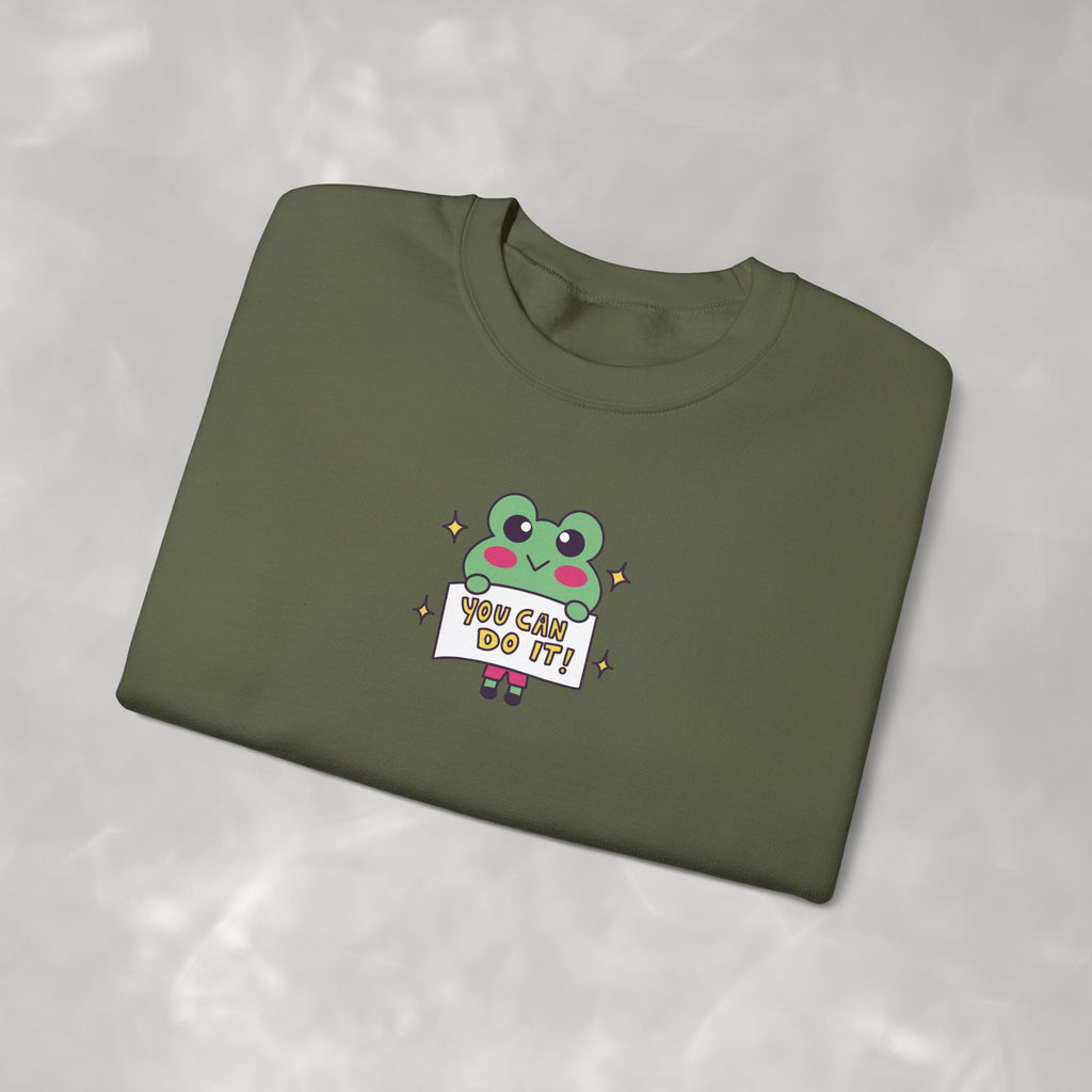 You Can Do It, Cute Motivational Frog Unisex Heavy Blend™ Crewneck Sweatshirt for OT, PT, Speech Therapist