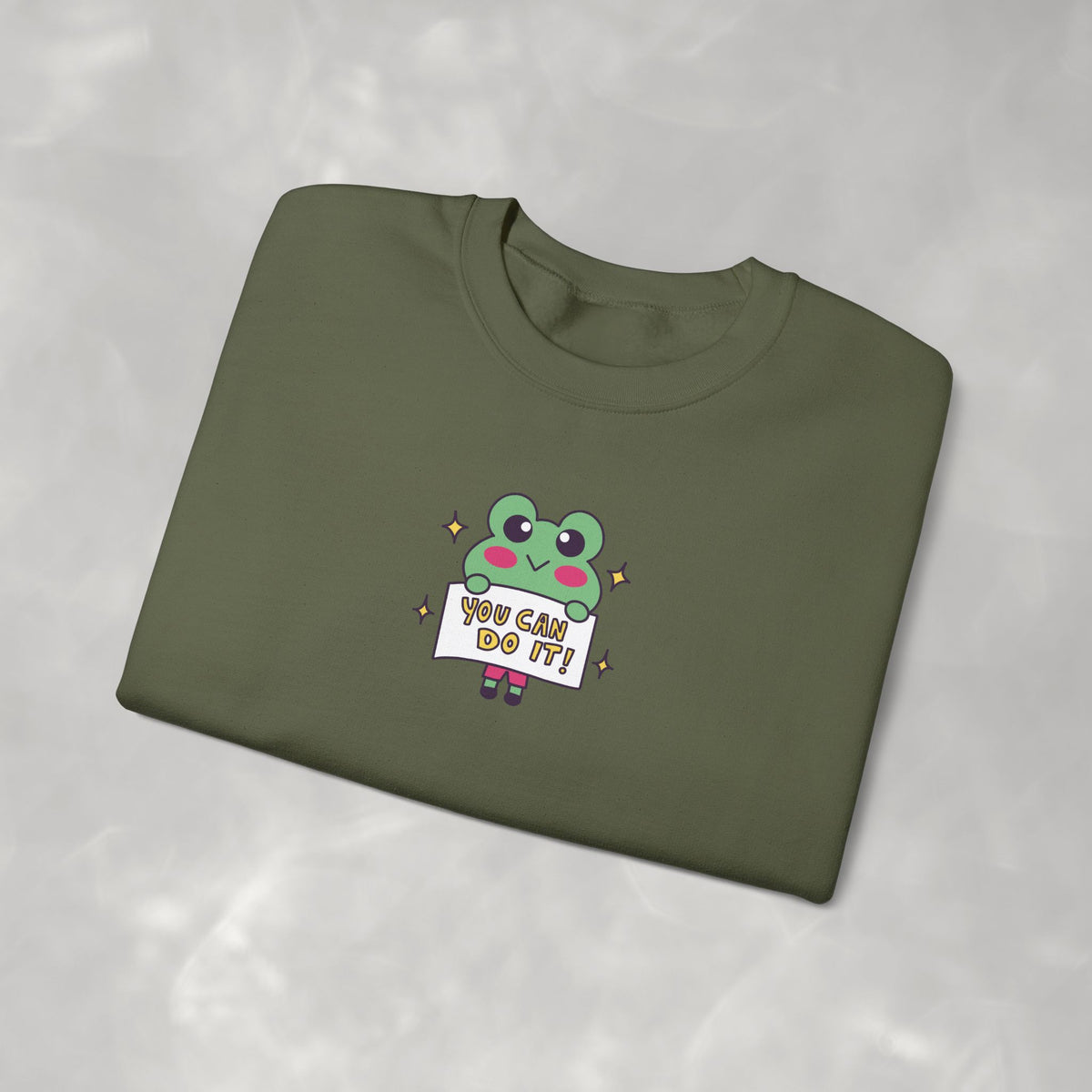 You Can Do It, Cute Motivational Frog Unisex Heavy Blend™ Crewneck Sweatshirt for OT, PT, Speech Therapist