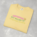 Antisocial but Willing to Discuss Books, Funny, Book Lover Comfort Colors Tee