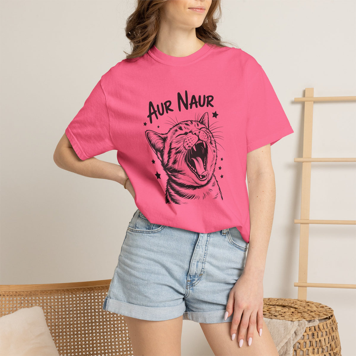 Aur Naur (Oh No) Funny Cat Lover Unisex Comfort Colors Tee