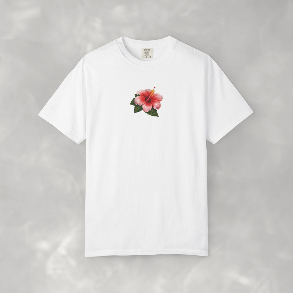 Sunny Days Hibiscus Unisex CC Tee, Summer Comfort Colors T-shirt for Men and Women