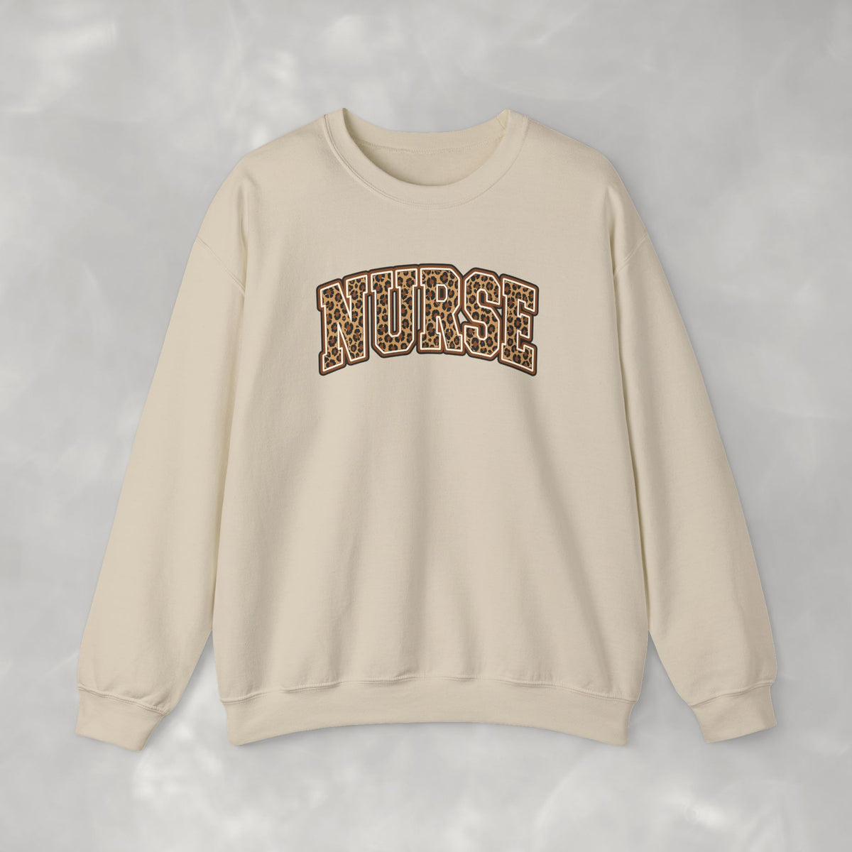 Leopard Print Varsity Nurse Gildan Unisex Heavy Blend™ Crewneck Sweatshirt