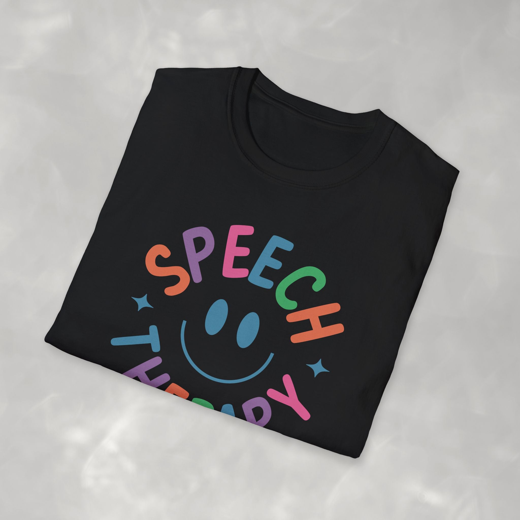 Speech Therapy, Cute Playful Smile, SLP, SLPA Gildan Unisex Softstyle T-Shirt