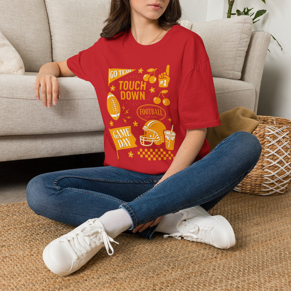 Football Season, Touchdown, Gameday, Cute Gildan Unisex Softstyle T-Shirt