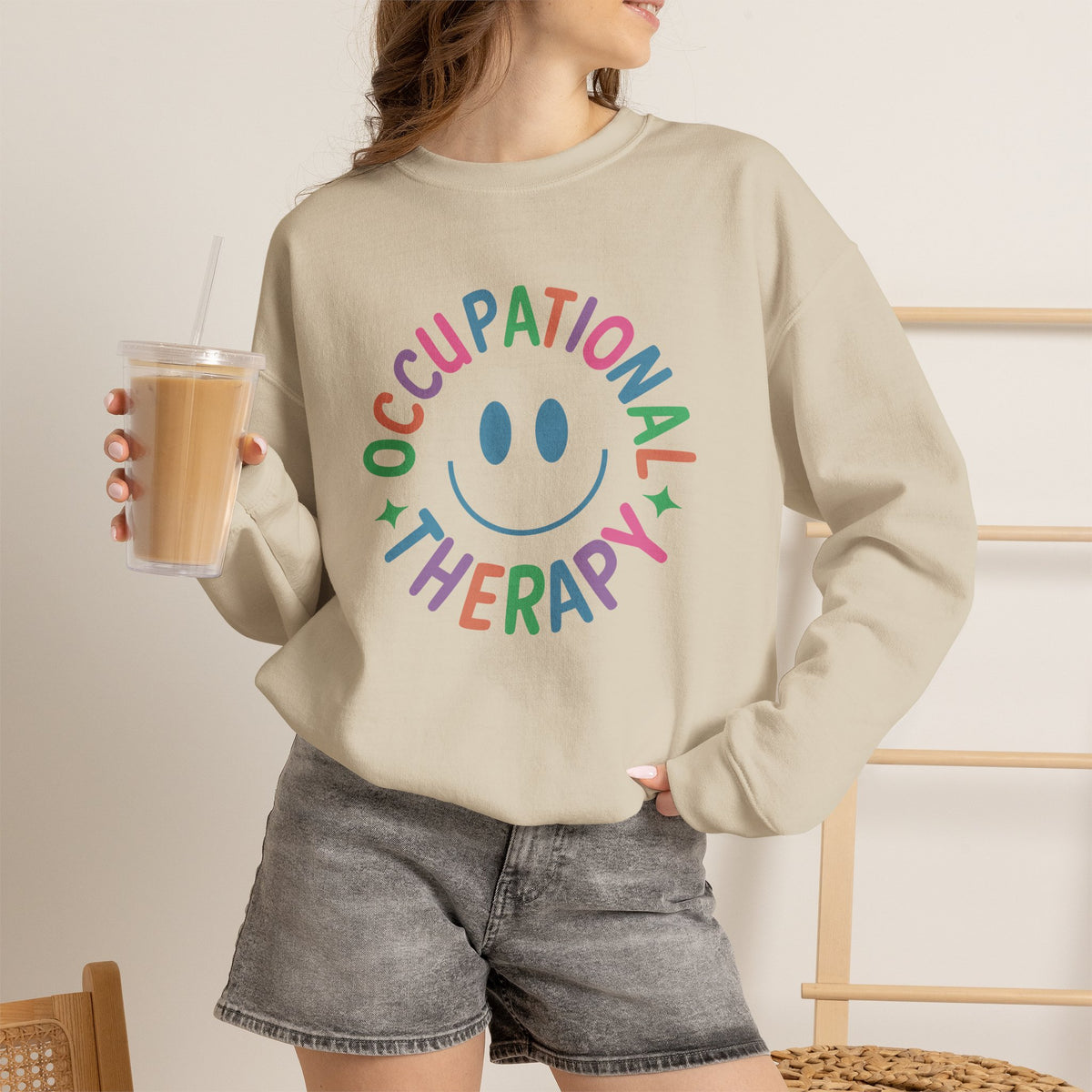 Occupational Therapy, Cute Playful Smile, OT, COTA Gildan Unisex Heavy Blend™ Crewneck Sweatshirt