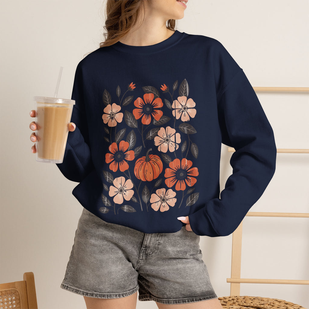 Vintage Autumn, Retro Fall Gildan Unisex Heavy Blend™ Crewneck Sweatshirt
