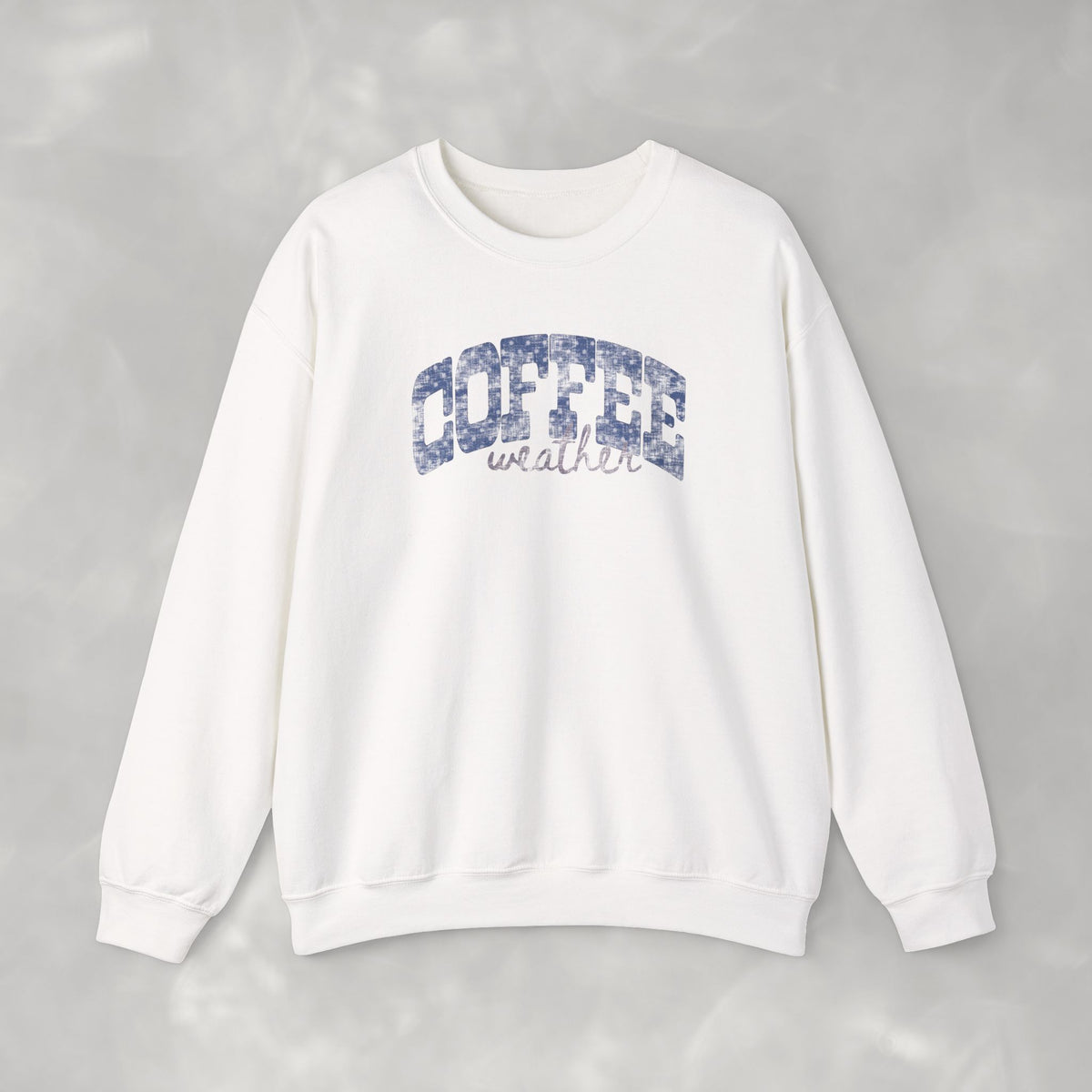 Coffee Weather Distressed Trendy Gildan Unisex Heavy Blend™ Crewneck Sweatshirt for Autumn, Fall