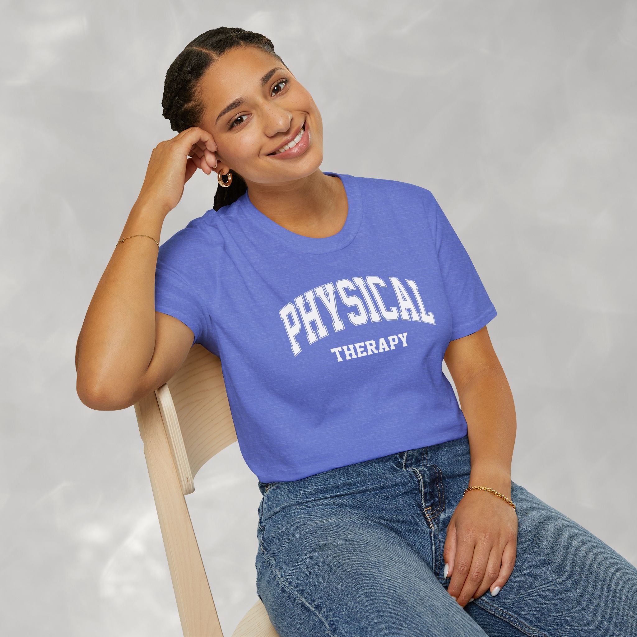 Physical Therapy, Therapist Varsity Style Gildan Unisex Softstyle T-Shirt