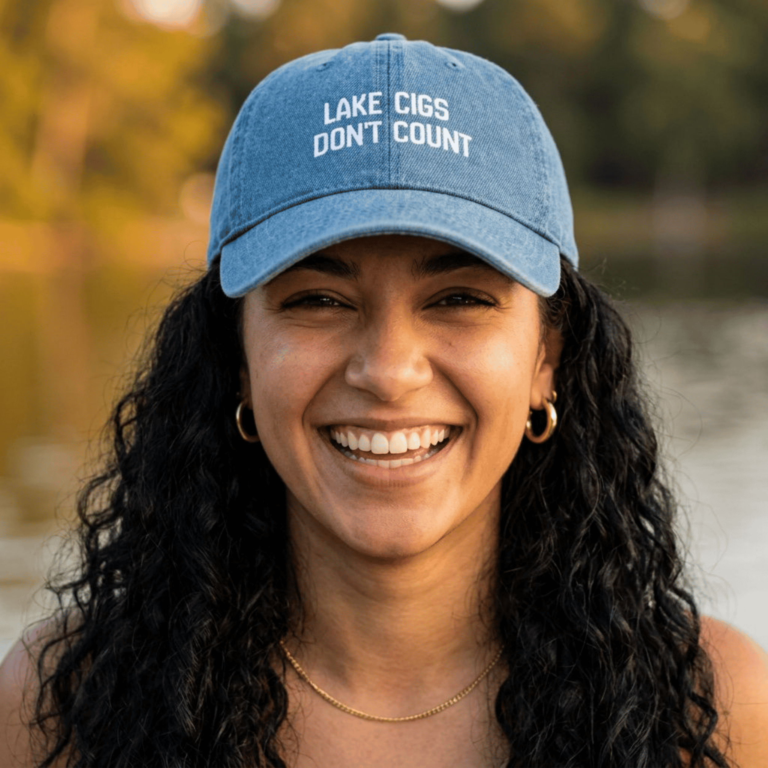 Lake Cigs Don't Count Embroidered Denim Hat, Funny Hat for Men and Women Summer