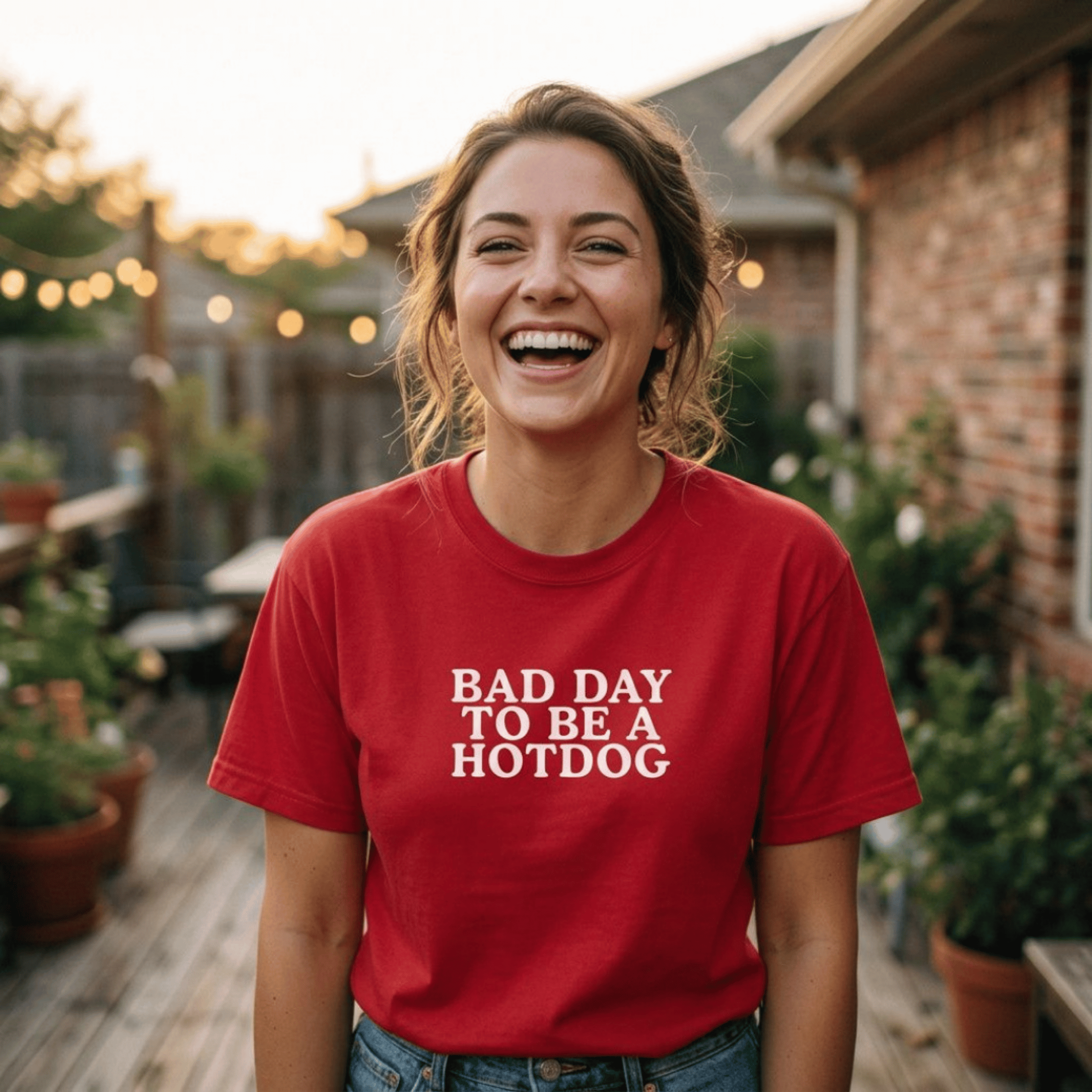 Bad Day to be a Hotdog Unisex CC Tee, Funny 4th of July Shirt
