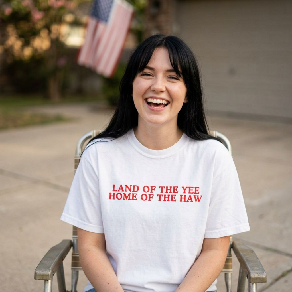 Land of Yee Home of the Haw Funny 4th of July, Independence Day Unisex Comfort Colors Tee