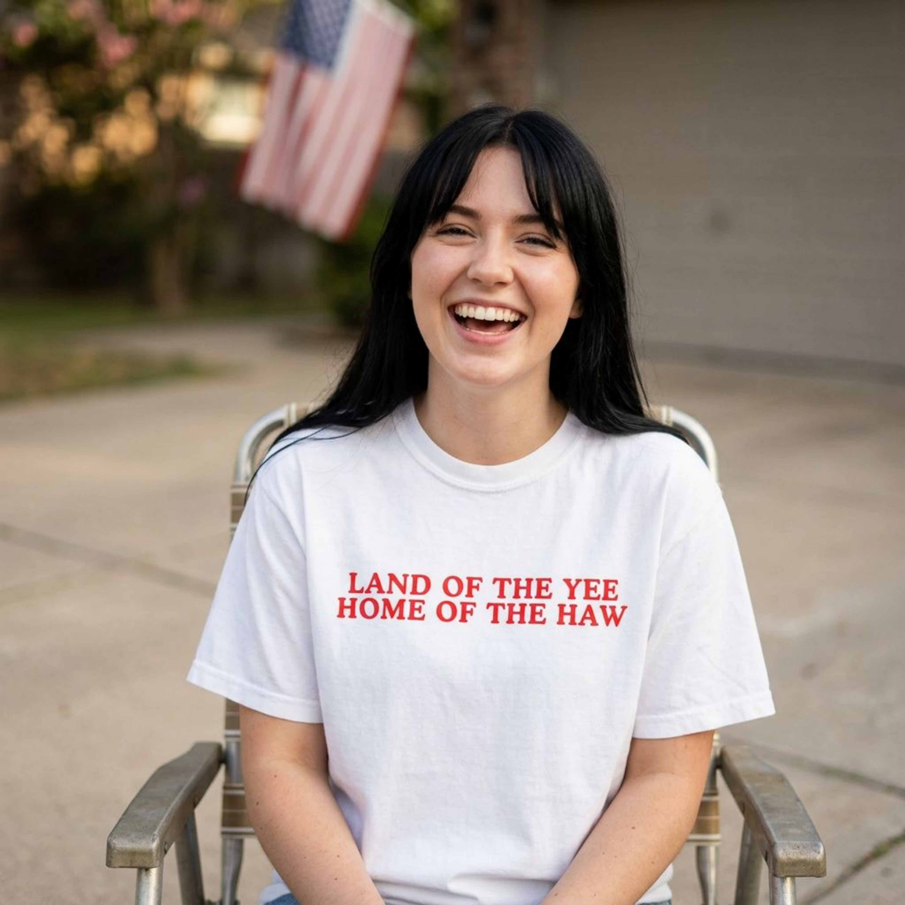 Land of Yee Home of the Haw Funny 4th of July, Independence Day Unisex Comfort Colors Tee