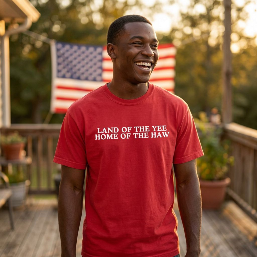 Land of Yee Home of the Haw Funny 4th of July, Independence Day Unisex Comfort Colors Tee