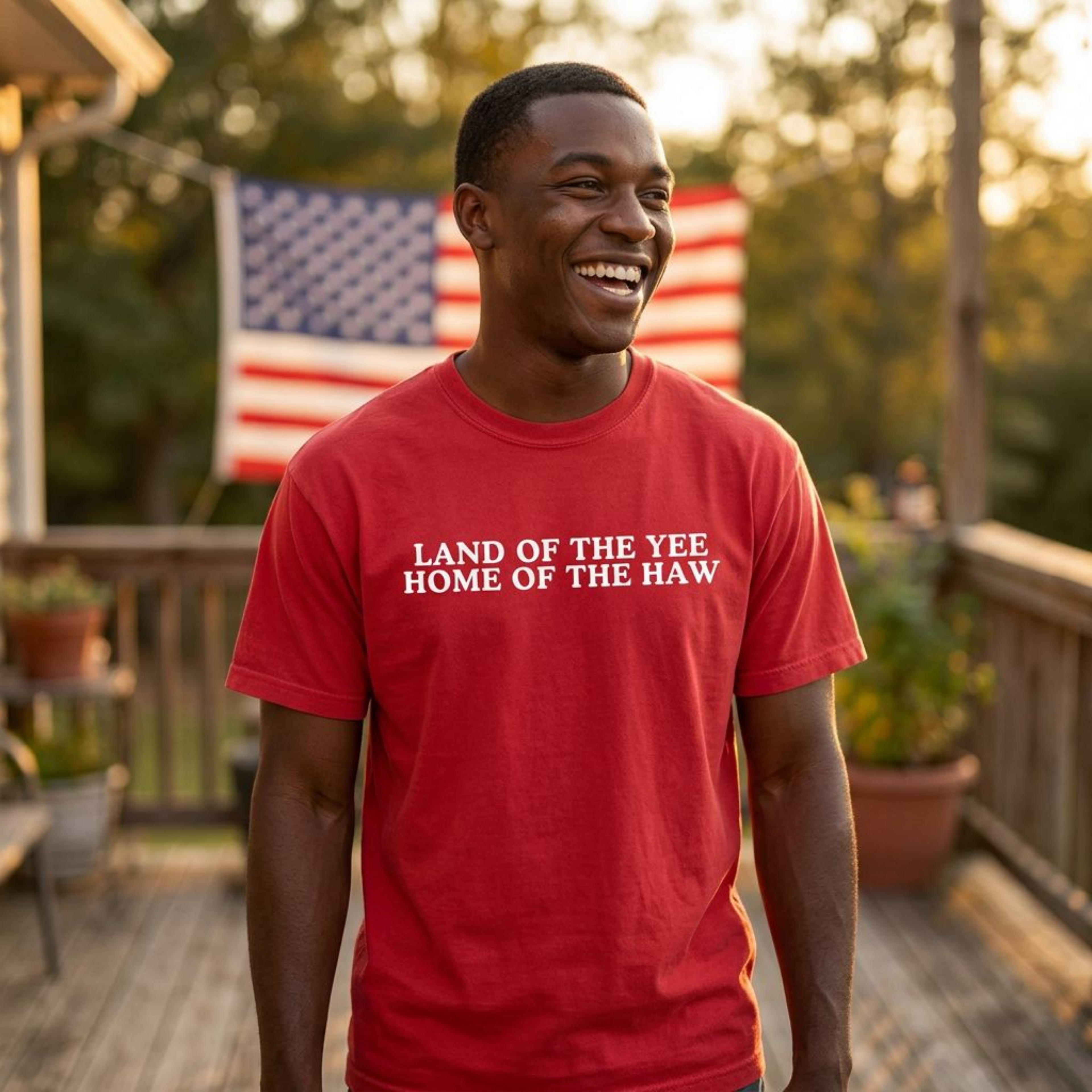 Land of Yee Home of the Haw Funny 4th of July, Independence Day Unisex Comfort Colors Tee
