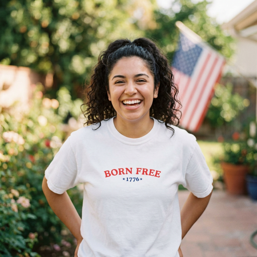 Born Free 1776 Unisex Comfort Colors Tee for 4th of July, Independence Day, America 250