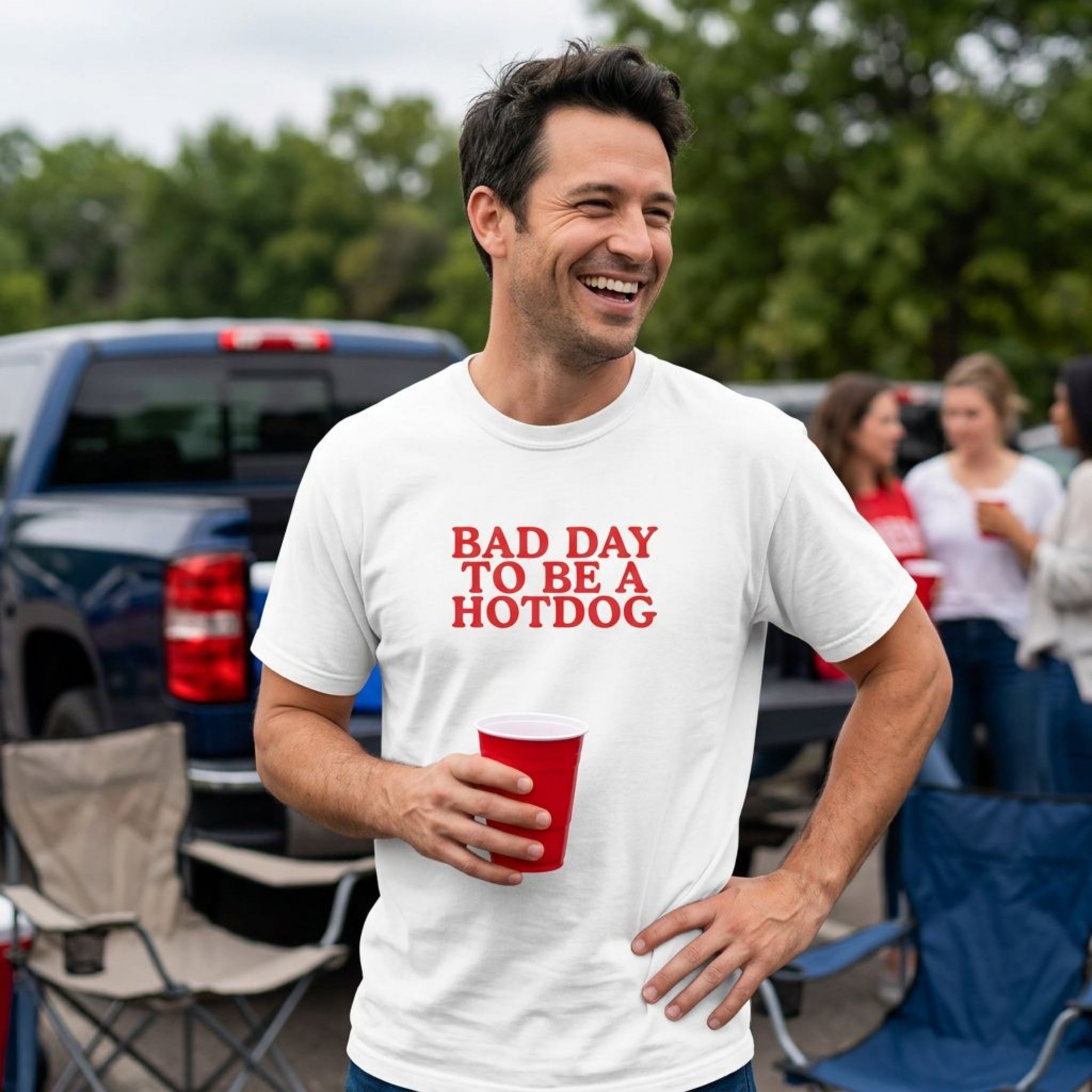 Bad Day to be a Hotdog Unisex CC Tee, Funny 4th of July Shirt