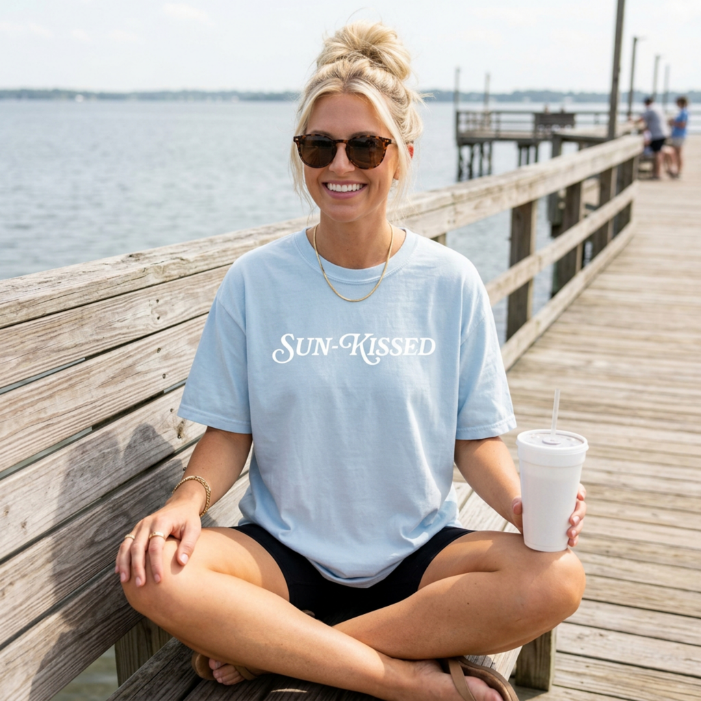 Sun-Kissed Unisex CC Tee, Summer Time Comfort Colors T-shirt for Women