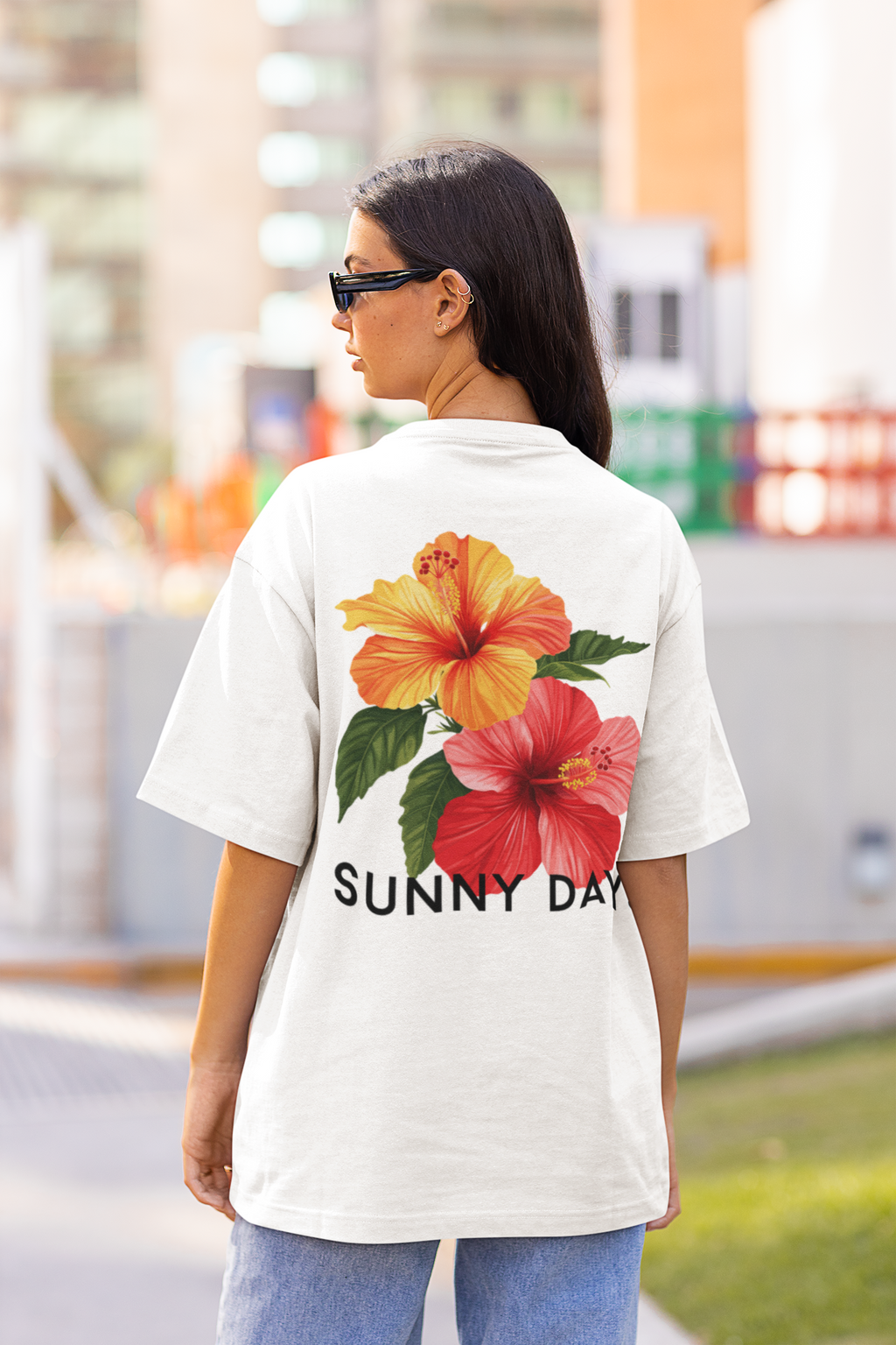Sunny Days Hibiscus Unisex CC Tee, Summer Comfort Colors T-shirt for Men and Women