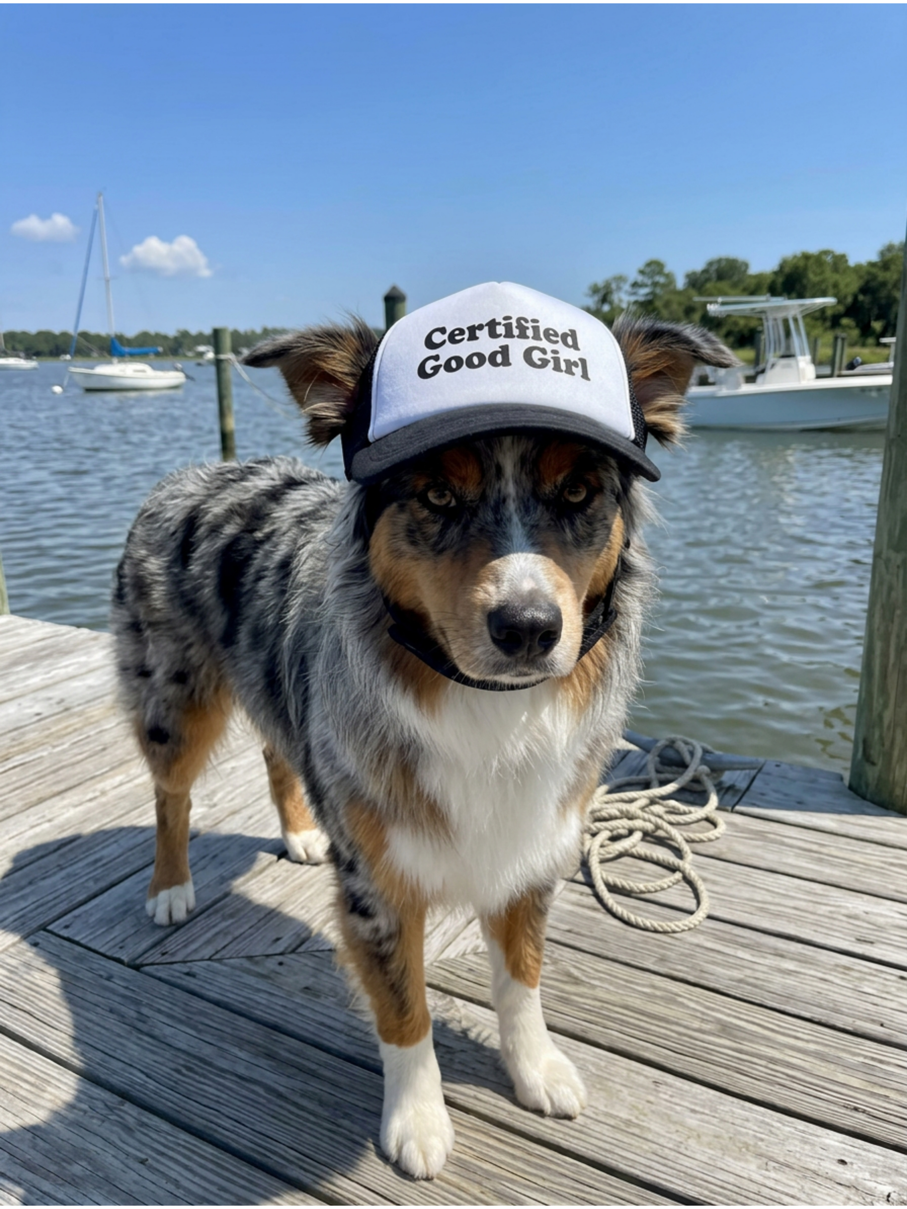 Certified Good Girl Dog Foam Trucker Hat with Ear Slots